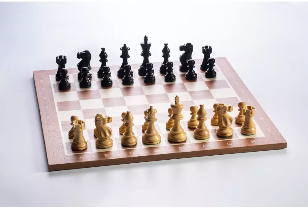 Deska szachowa nr 5 (z opisem) mahoń/klon (intarsja)